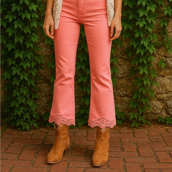 J Brand Pants - NWT J BRAND Selena Mid-Rise Crop Boot Fluorescent Orange Jeans, 27